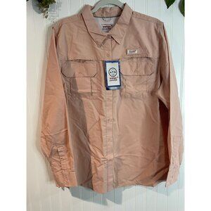 Wrangler ATG Angler X-Large Peach Button-Up Shirt For Men